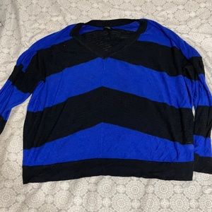 Blue And Black Striped Sweater